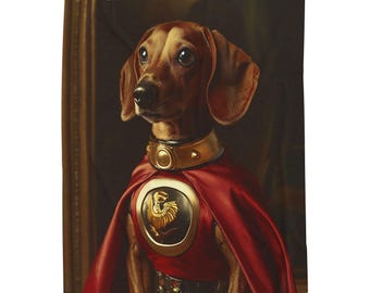 Space Dachshund Velveteen Plush Blanket: Cozy Dog Lover Throw