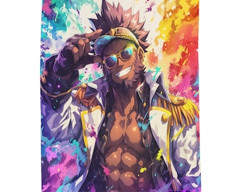 Anime Pirate King Velveteen Plush Blanket: Cozy Anime Fan Throw