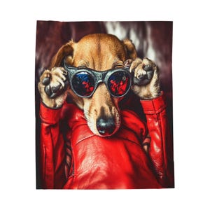 Space Dachshund Velveteen Plush Blanket: Dog Lover Throw
