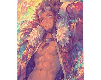 Anime Pirate King Velveteen Plush Blanket: Cozy Throw, Bedroom Decor