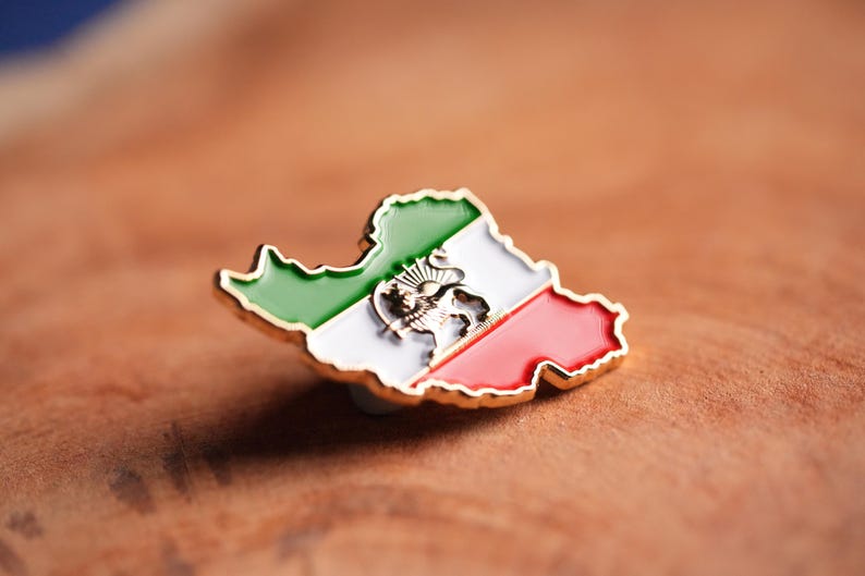 Lion and Sun Map Pin – Shir O Khorshid Heritage Enamel Lapel Badge ...