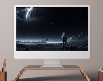 Fondo de pantalla abstracto de astronauta lunar, 4K/5K (descarga digital)