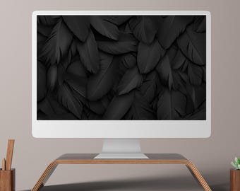 8K Feather Abstract Wallpaper, Minimalist Desktop Background (Digital Download)