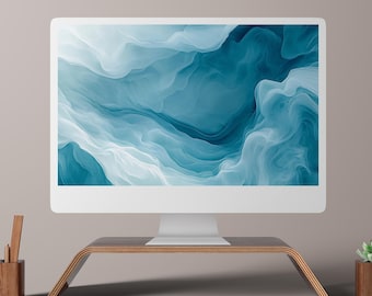 Fondo de pantalla abstracto azul 4K / Fondo digital minimalista (descarga digital)
