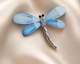 Blue Dragonfly Pin Brooch, Nature Jewellery Accessory, Insect Gift