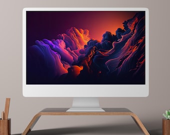 Fondo de pantalla abstracto de ondas 5K / Fondo de escritorio relajante (Descarga digital)