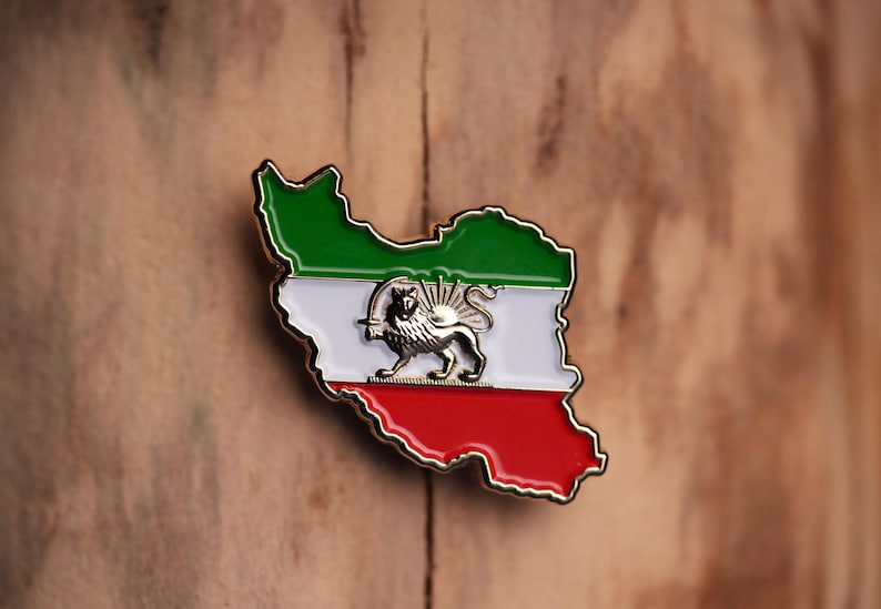 Lion and Sun Map Pin – Shir O Khorshid Heritage Enamel Lapel Badge ...