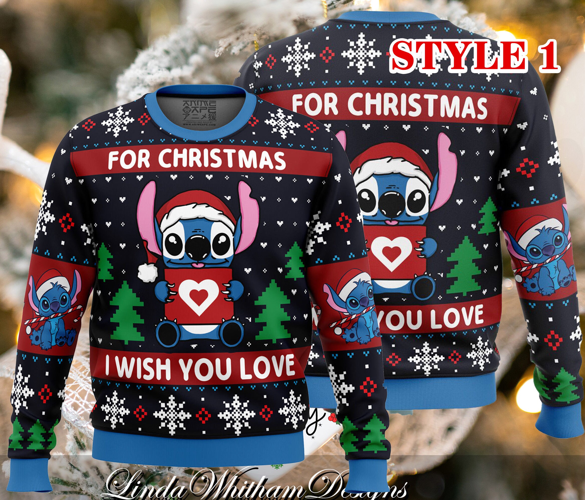 Lilo And Santa Stitch Christmas Cute Ugly Christmas Sweater - Bring Your  Ideas, Thoughts And Imaginations Into Reality Today