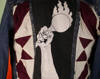 Zeta jacket with hand quilted patches