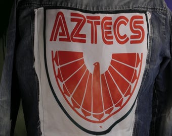 Aztecs denim soccer jacket