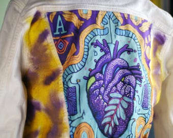 Painted purple heart jacket
