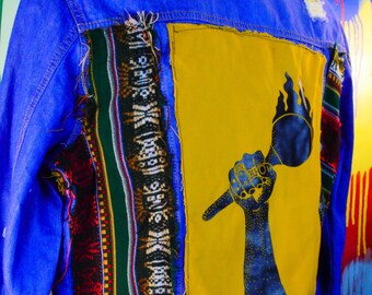 Zeta jacket with Bolivian fabric