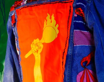 Zeta jacket with orange African border