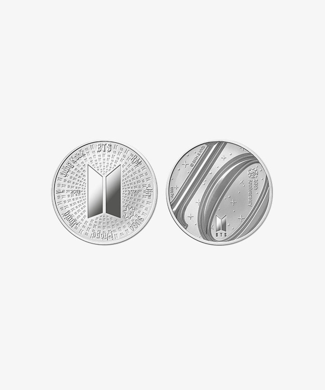 BTS 10周年 記念 (シルバー 1/2オンス) BTS 10th Anniversary Medallion (SILVER 1/2 OZ) Kpop - Etsy