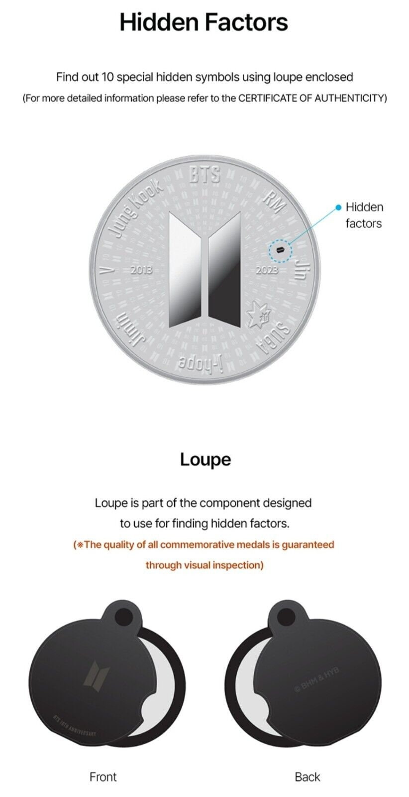 BTS 10th Anniversary Medallion (SILVER 1/2 OZ) Kpop - Etsy