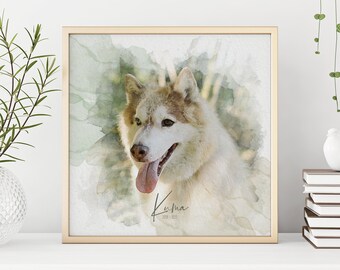 Custom Watercolor Pet Portrait, Pet Portraits from Photos, Pet Memorial Gift, Custom Pet Paintings, Pet Loss Gift, Pet Art