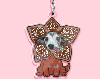 Demogorgon Stranger Acrylic Keychain, Custom Pet Photo Keychain, Bag Tag