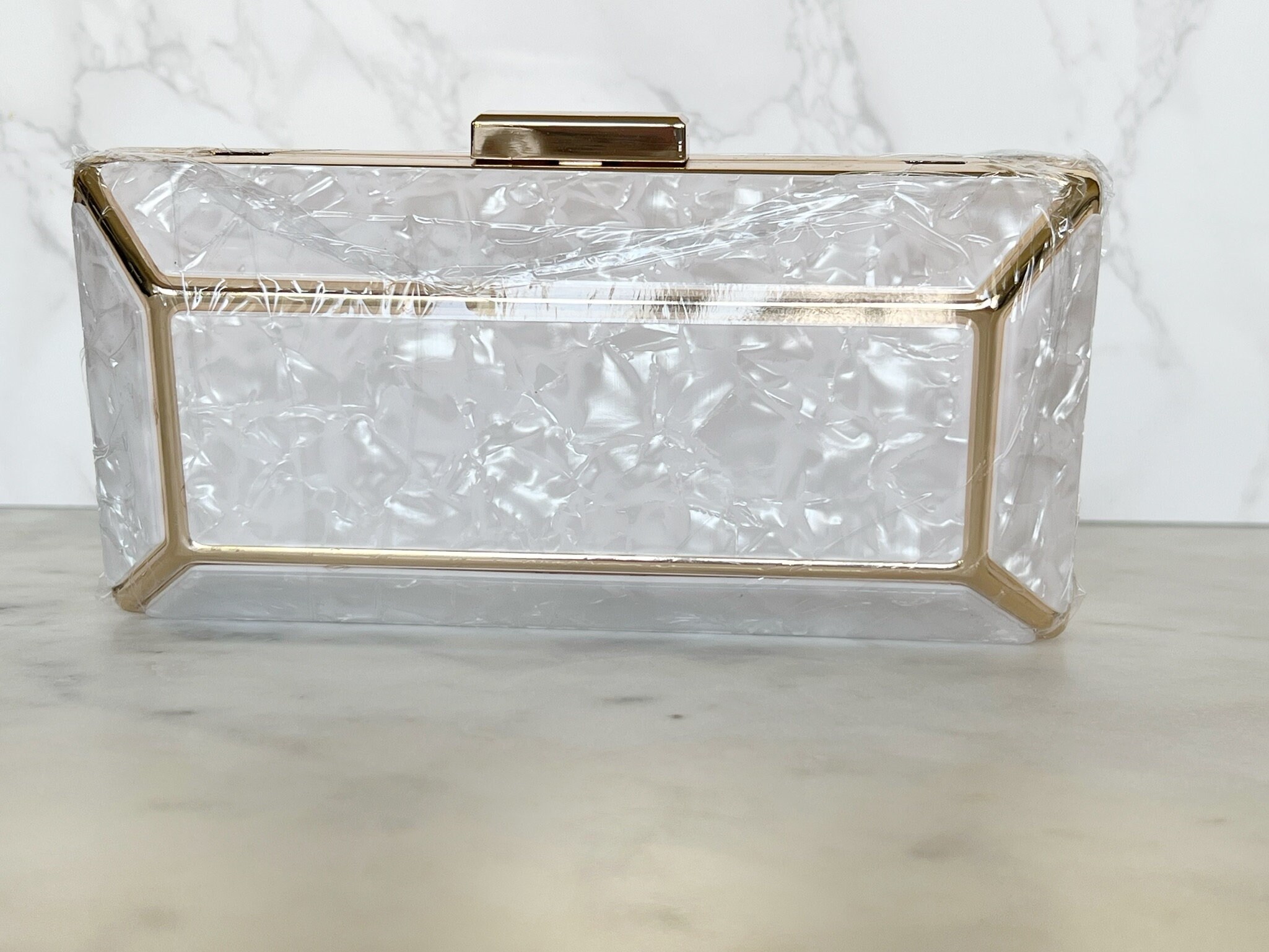 The Grace Pearl Clutch-White main image 1
