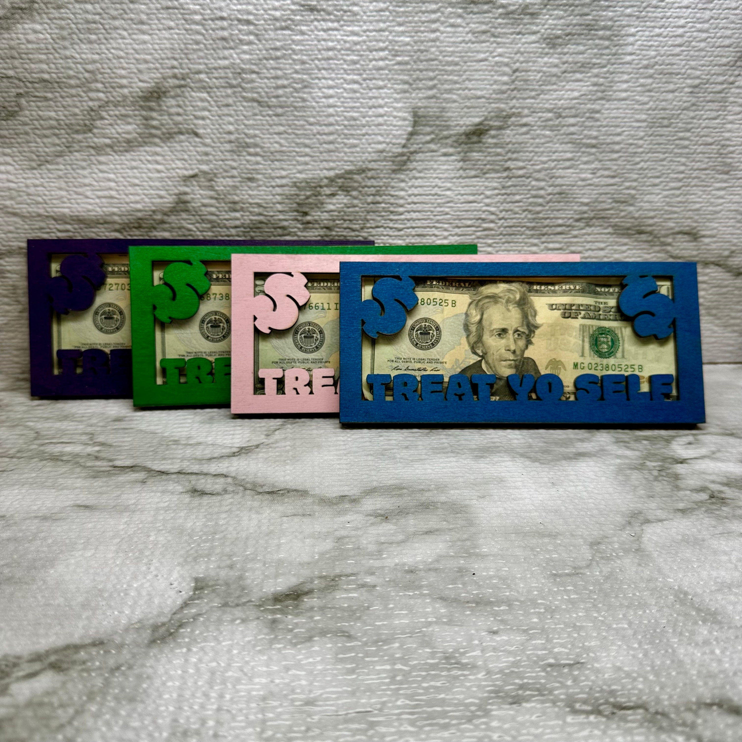 Fun Dollar Bill Holder for Money Gifts; Treat Yo Self and Your