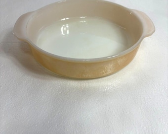 Vintage Fire King Anchor Hocking Peach Lustr 8” Cake Baking Casserole Dish #450