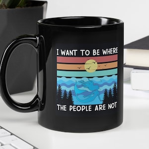 Mermaid Under the Sea Black Glossy Mug