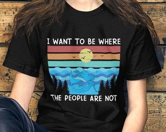 Sjöjungfru-T-shirt - Jag vill vara där människorna inte är! Unisex-T-shirt.