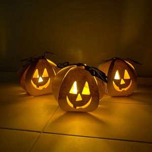 Paper Pumpkin Tea Lights Halloween Decoration