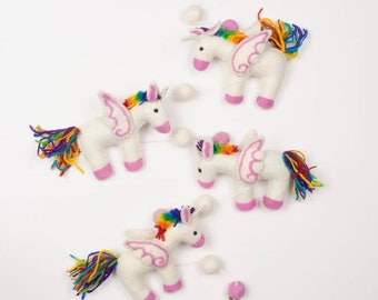 Whimsical Rainbow Unicorn Garland | Spring Decor| Birthday Party | Spring Party Decorations | Nursery Garland| Pink Decor