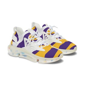 Women&#39;s LSU Striped Mesh Sneakers