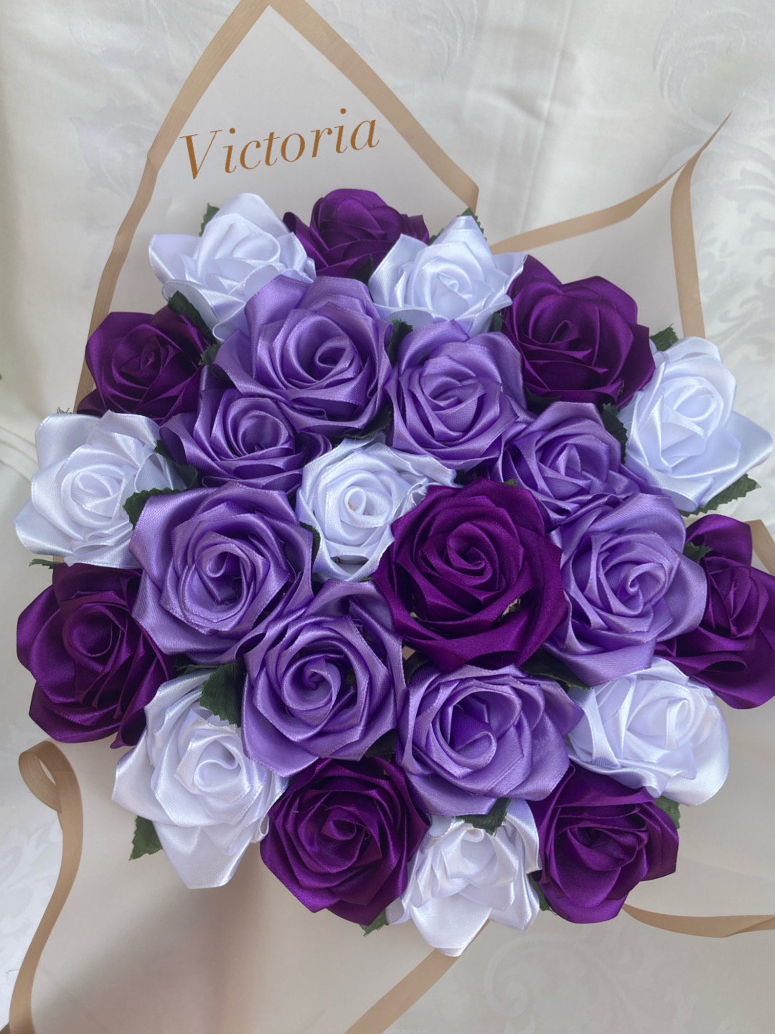 Purple Eternal Rose Bouquet Handmade Fake Flowers Bouquet Etsy