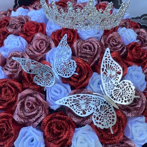 Glitter Ramo Buchon, Ewiger Rosenstrauß, Handgemachter künstlicher Blumenstrauß, dauerhafte Blume, großer Rosenstrauß, funkelnder Blumenstrauß, Geburtstag