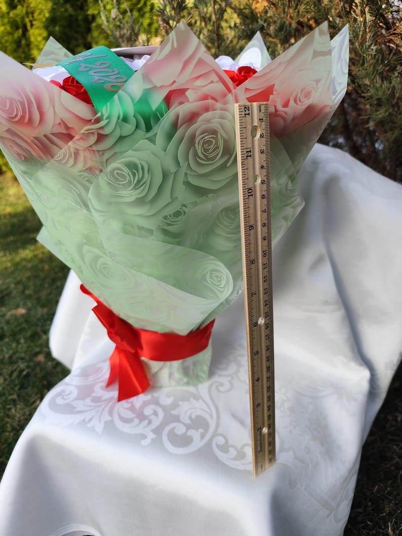 Mexican Flag Ramo Buchon, Graduation Bouquet, Patriotic Bouquet ...