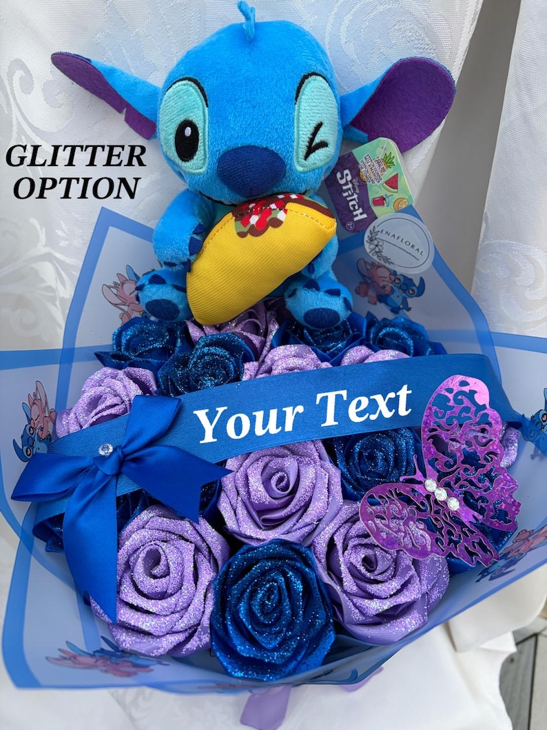 Stitch Eternal Roses Stitch Ramo Buchon, Glitter Eternal Rose Bouquet, Valentine’s Bouquet ...