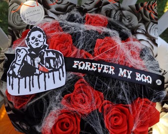 Straszny bukiet, Straszny bukiet Ramo na Halloween, Mroczny prezent, Bukiet z czarnym humorem, Ręcznie robiona kompozycja z możliwością personalizacji, Bukiet na Walentynki