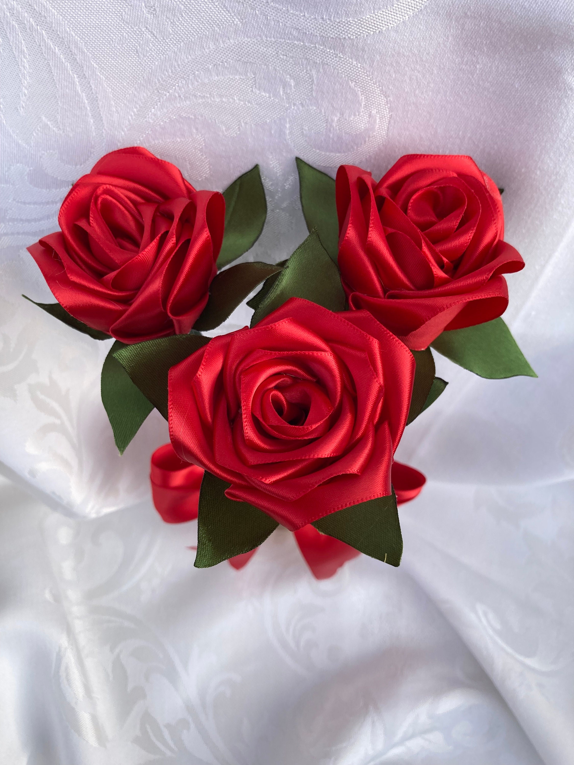 Silk Ribbon Roses. Flower Box. Satin Roses. Eternity Rose. Bouquets Roses.  Home Dekor. Rose Box Bouquet. Wedding Gifts. Birthday Gifts 