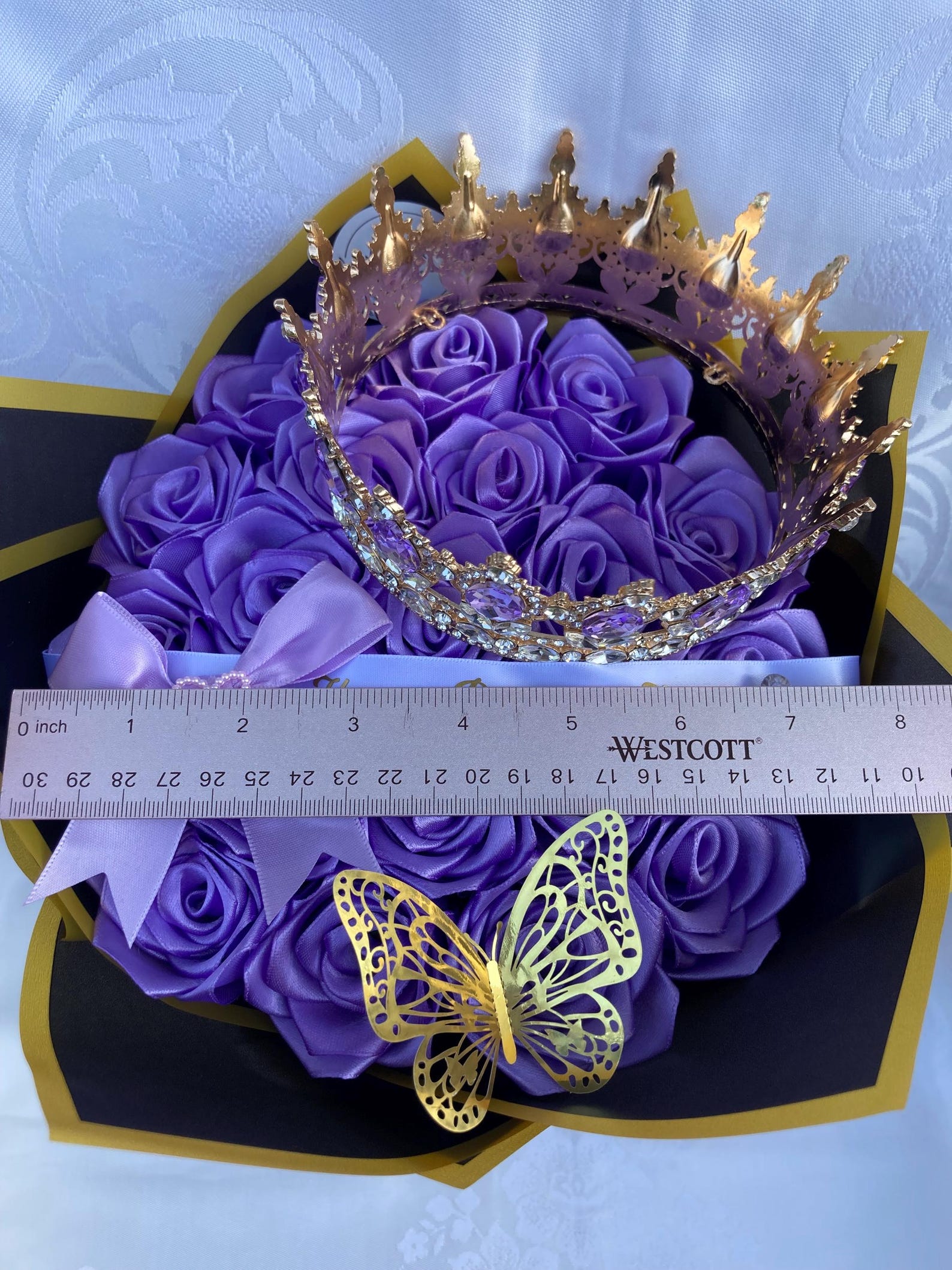 Forever Ramo Purple Ramo Buchon, Eternal Rose Bouquet, Handmade Fake Flowers Bouquet ...