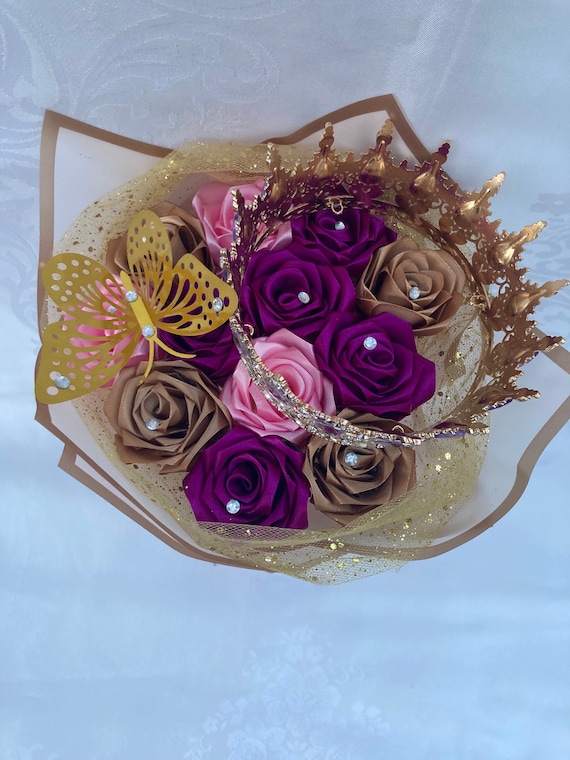 サンキャッチャー♡ハンドメイド「ベリーピンクのキラキラブーケ 