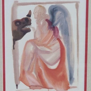 Original Salvador Dali Farbholzschnitt Druck, Die Sphäre des Merkur, Dante, Göttliche Komödie