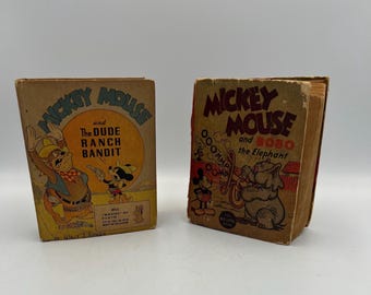 DISNEY-boeken Mickey Mouse Fragile - Mickey Mouse and The Dude Ranch Bandit 1943 - Mickey and Bobo the Elephant 1935