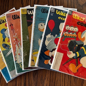 Cómics de Walt Disney de principios de la década de 1950: Lote de copias del lector del Pato Donald