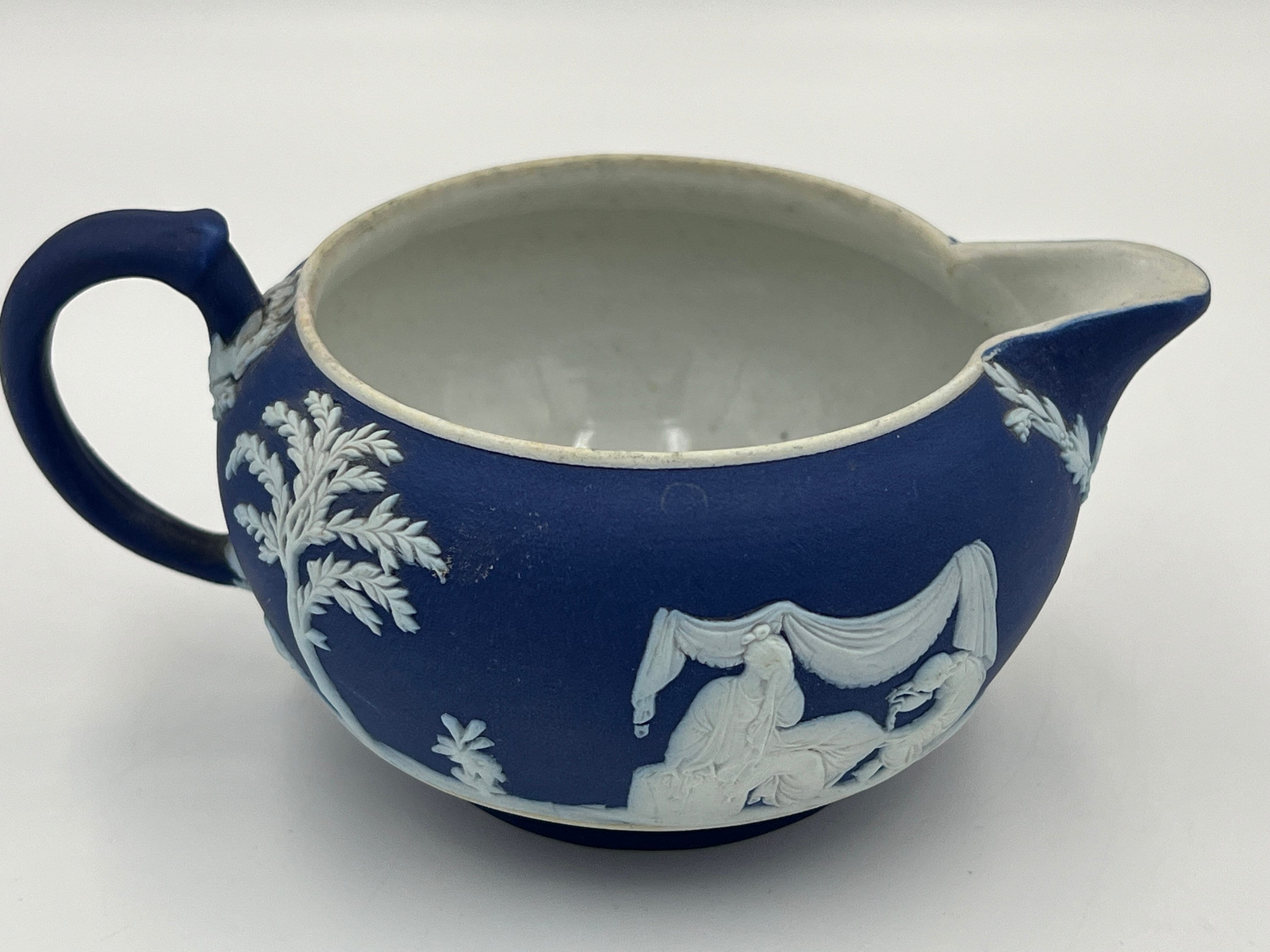 希少 アンティーク ウェッジウッド ジャスパーウェア シュガーボウル クリーマー 希少 アンティーク ウェッジウッド ジャスパーウェア シュガー