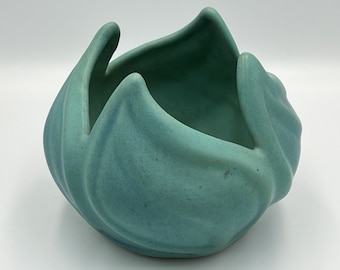 Van Briggle Swirl Leaf Lotus Bowl - Your Choice of Blue or Red!