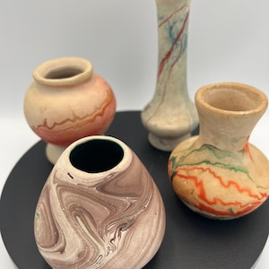 Nemadji Pottery Vases: Vintage Moose Lake Clay (Set of 4)