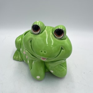 Ceramic Frog Signed Geo Z Lefton 1985 Art Pottery