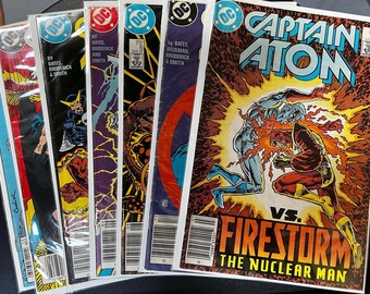 Captain Atom Comic Book Lot (7 Issues): DC Copper Age, Firestorm, Plastique Cover