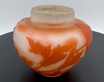 Emile Galle Art Nouveau Miniature Cameo Glass Vase