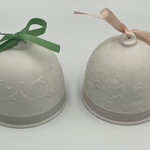 Lladro Pair of Bells, Summer Bell 1992 and Spring Bell 1991