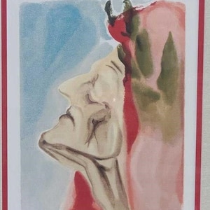 サルバドール・ダリ 木版画 サルバドール ダリ オリジナル木版画『ダンテ神曲より黒き鬼あり