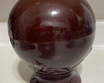 Red Wing Oil Lamp: Vintage 1930s Yellow Ware Pottery