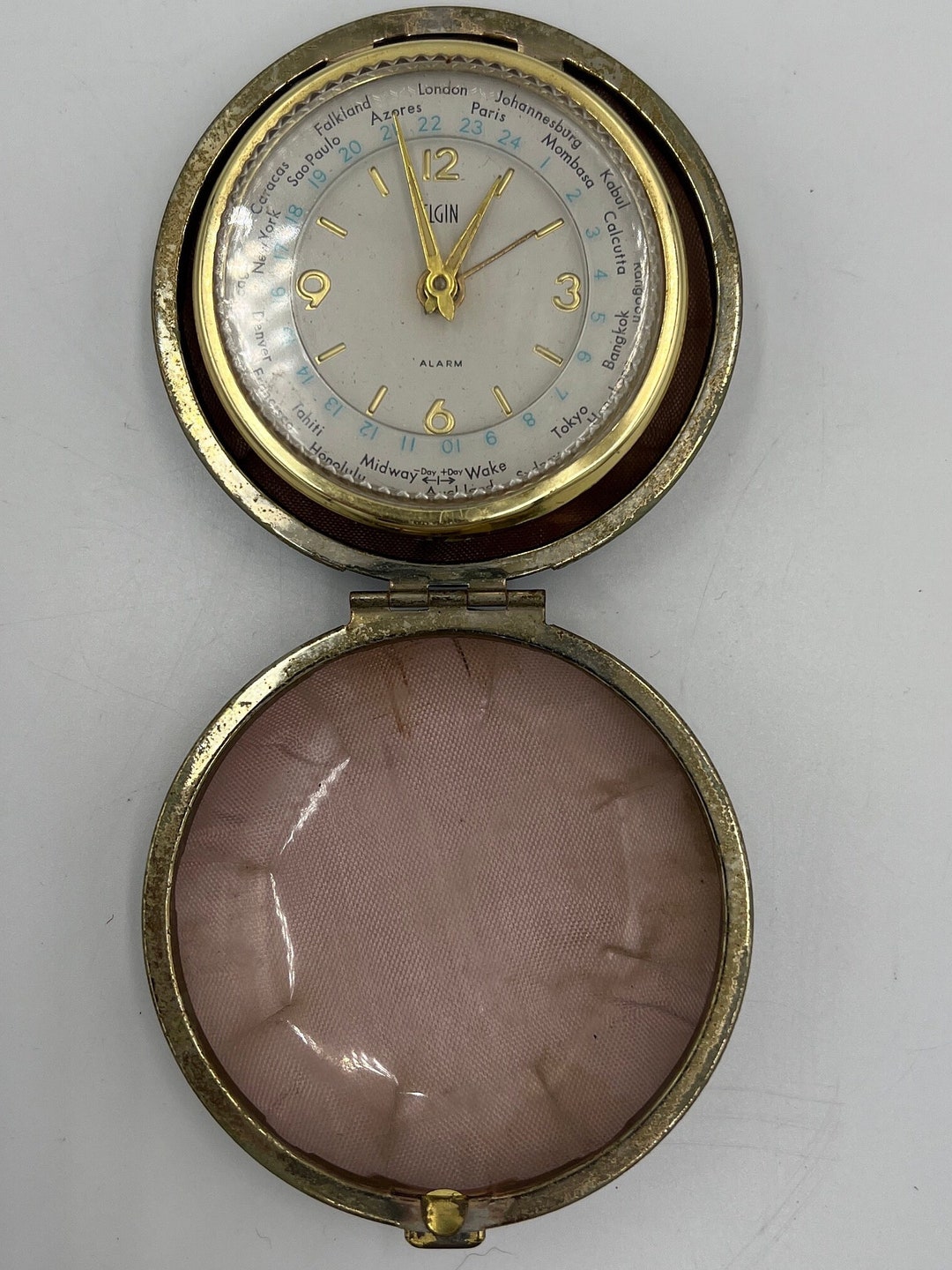 Elgin Windup Travel Clock Alarm Clock Etsy